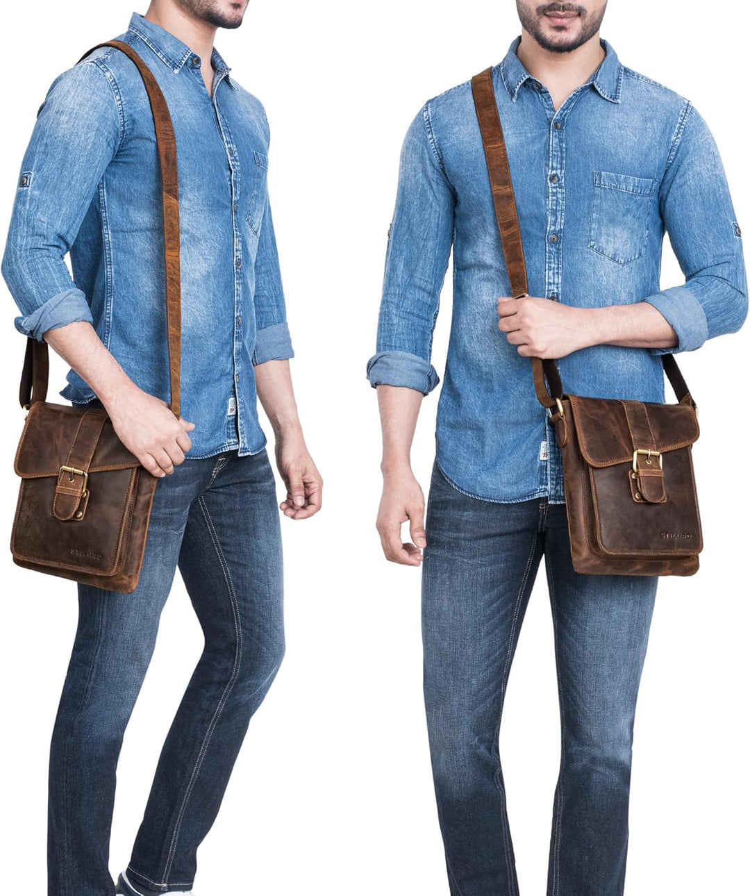 STILORD 'Mattia' kleine Umhängetasche Herren Echtleder Vintage - Schultertasche für 10,1 Zoll Tablet