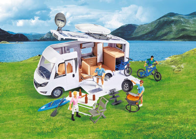 Dickie Toys Playlife-Camper Set, Hymer Camping Van B-Klasse, Wohnmobil, Dach, Seitenpanel, Dachfenst