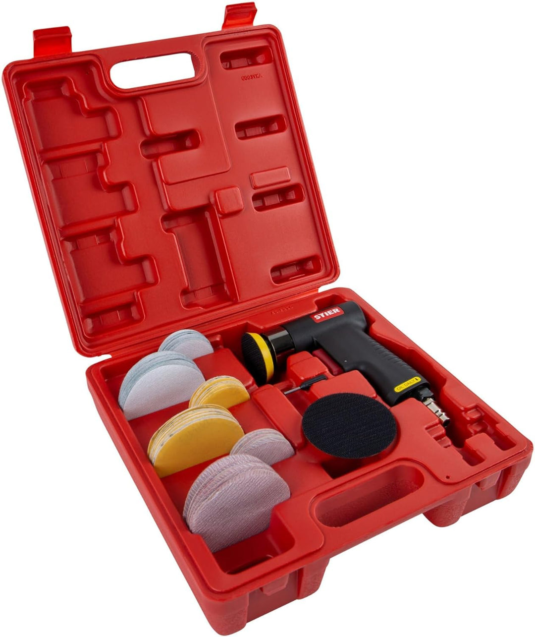 STIER Mini-Exzenterschleifer-Satz ME-26 Länge 100 mm 64-teilig