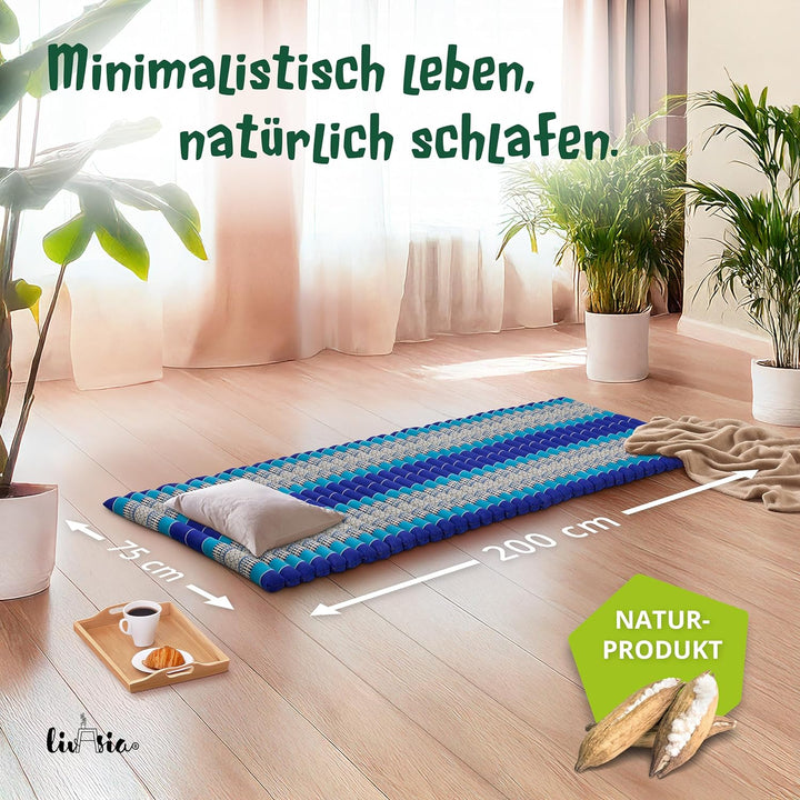 livasia Rollmatte Rollmatratze L-200x110x4,5cm, Gästebett Gästematratze 1 Person, Reisebett Kofferra