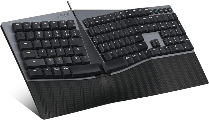 Perixx PERIBOARD-535BR Kabelgebundene ergonomische mechanische Geteilte Tastatur, Flache braune takt