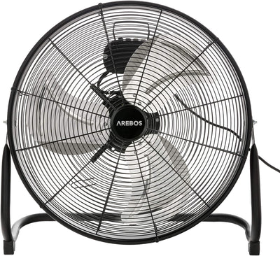 Arebos Bodenventilator Ø50 cm | Windmaschine | Ventilator | 3 Geschwindigkeitsstufen | hoher Luftdur