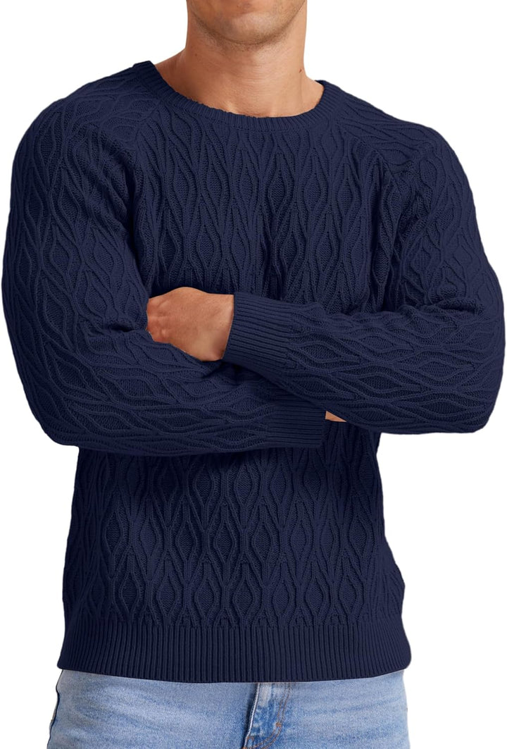 Sailwind Herren Strickpullover Zopfstrick Rundhalsausschnitt Warm Langarmpullover Herren Tops Winter