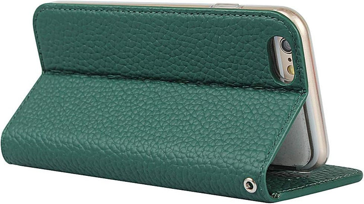 Brieftasche Hülle für iPhone 6 Plus/6S Plus, Litschi Genarbtes Echtleder Hülle [Kartenfächer] [Stand