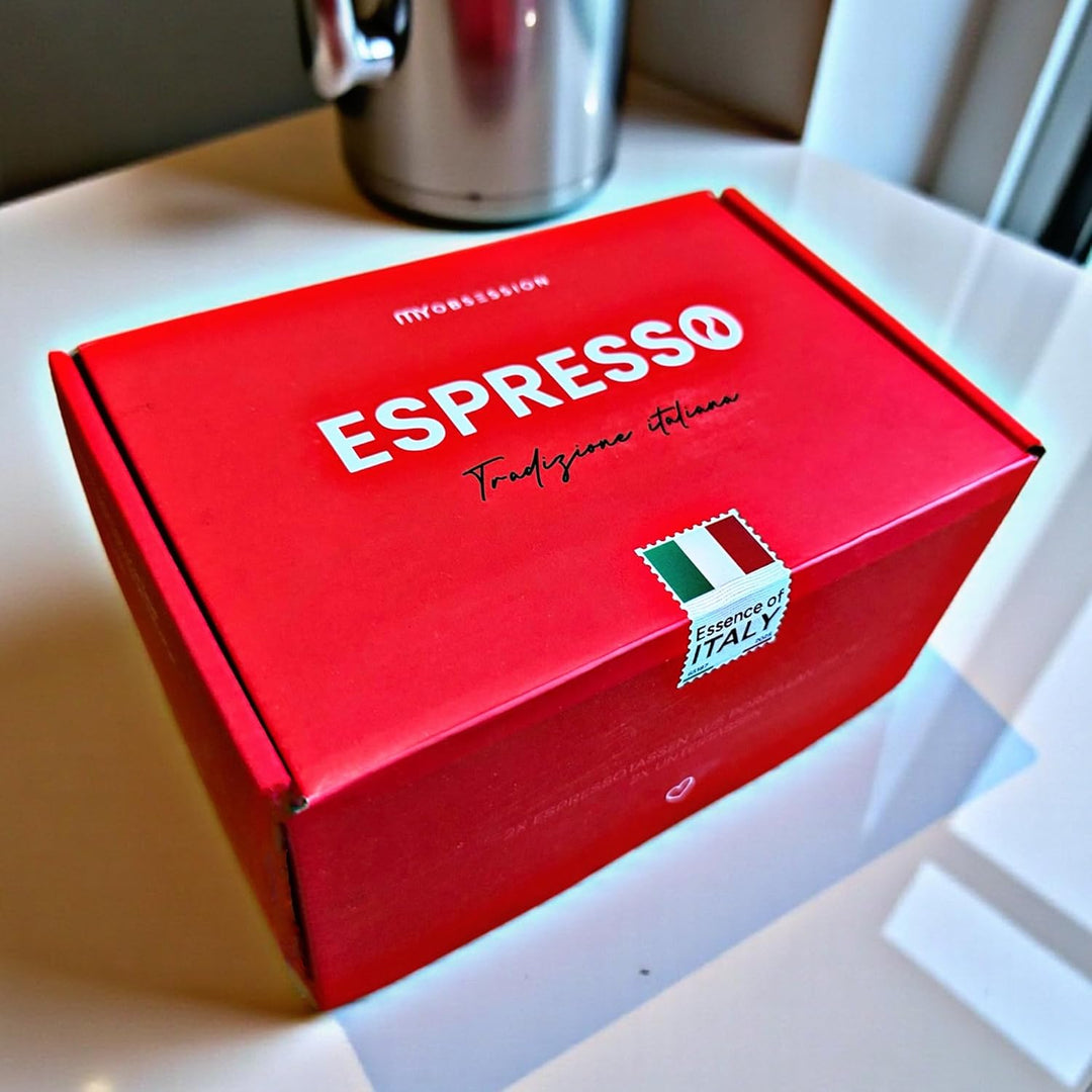 MY Obsession Espressotassen Set, 56 ml – extra dickwandig, italienisches Design, Premium Geschenkver