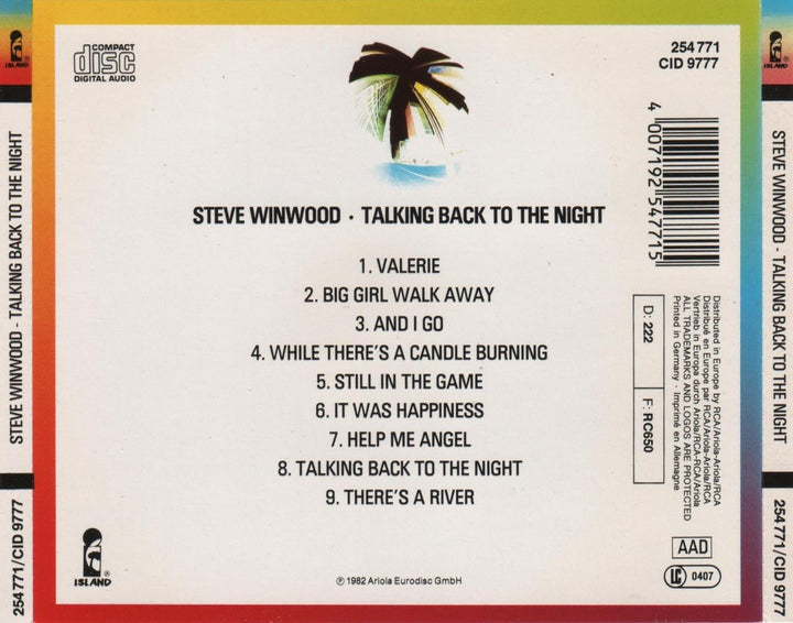 Talking back to the night (1982), Audio-CD