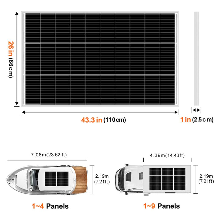 DOKIO 150W Solarpanel Gehärtetes Solarglas (ROBUST UND LANGLEBIG) Mono (EFFIZIENT) Einfache Installa