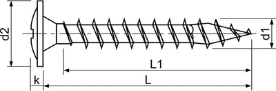 SPAX Rückwandschraube, 4,0 x 17 mm, 2000 Stück, Kreuzschlitz Z2, Rückwandkopf, Vollgewinde, 4CUT, WI