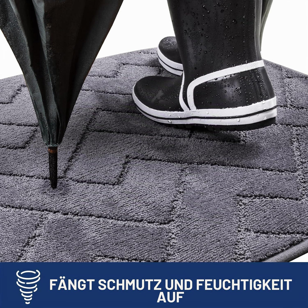 FCSDETAIL Schmutzfangmatte Innen 50 x 80 cm, rutschfeste Fussmatte, waschbar Sauberlaufmatte, absorb