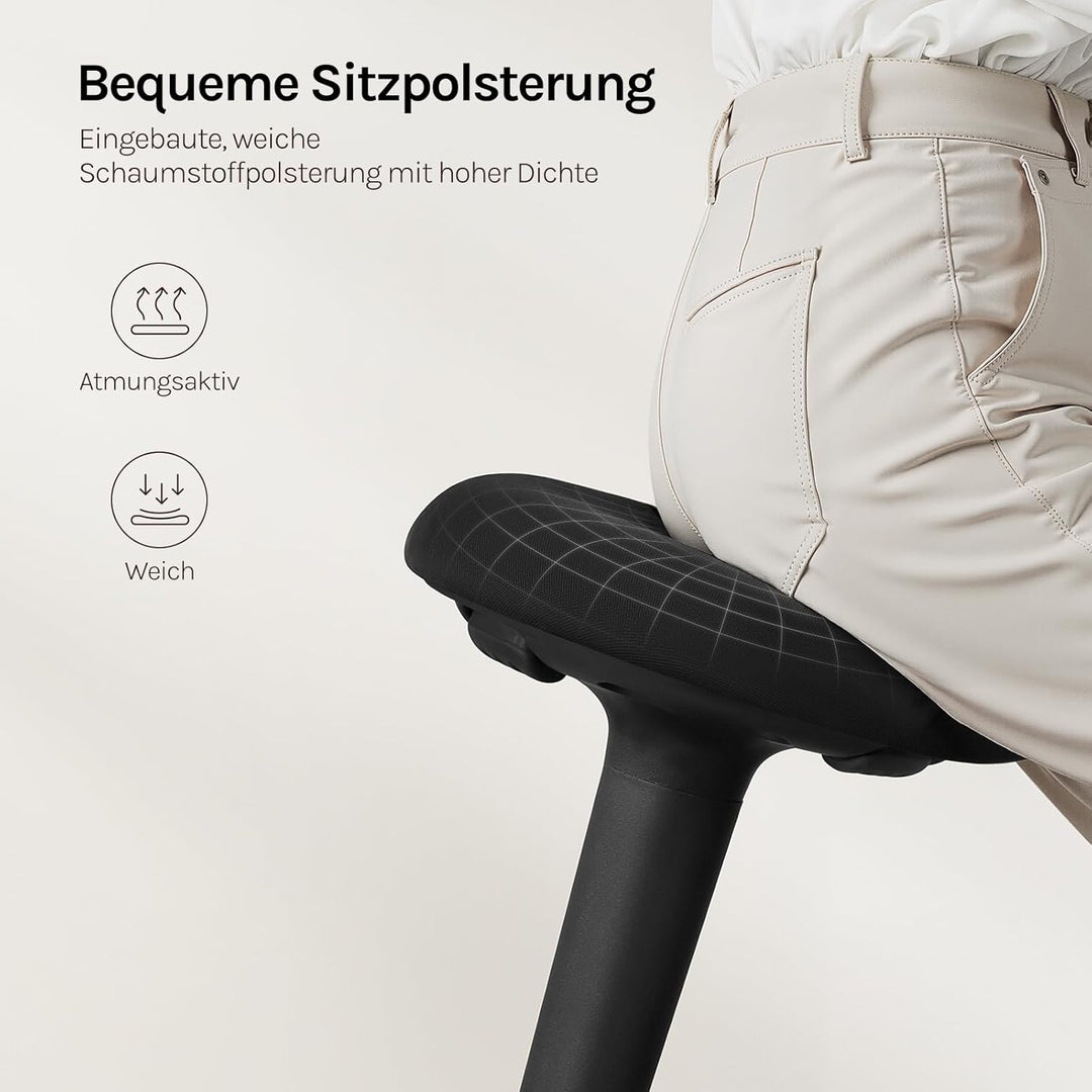 WOLTU Ergonomischer Stehhocker, 360° neigbarer Bürohocker, Schreibtischstuhl mit Breiter Anti-Rutsch