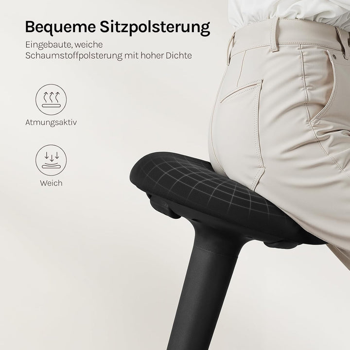 WOLTU Ergonomischer Stehhocker, 360° neigbarer Bürohocker, Schreibtischstuhl mit Breiter Anti-Rutsch