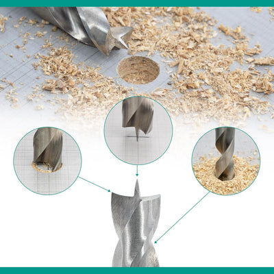 ENT 09248 8-tlg. HSS-G Holzbohrer-Set - 3-10 mm - geschliffener HSS-Holzspiralbohrer