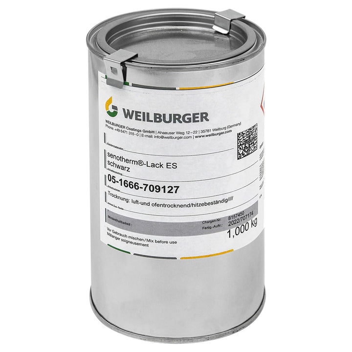 raik 703435 Ofenlack 1 kg Senotherm Lack Schwarz, Schwarz
