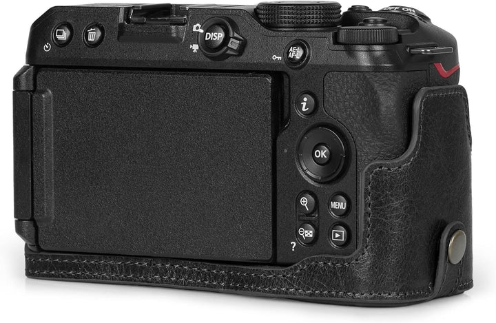 MegaGear Ever Ready Kameratasche aus echtem Leder, kompatibel mit Nikon Z30 (Schwarz), Schwarz