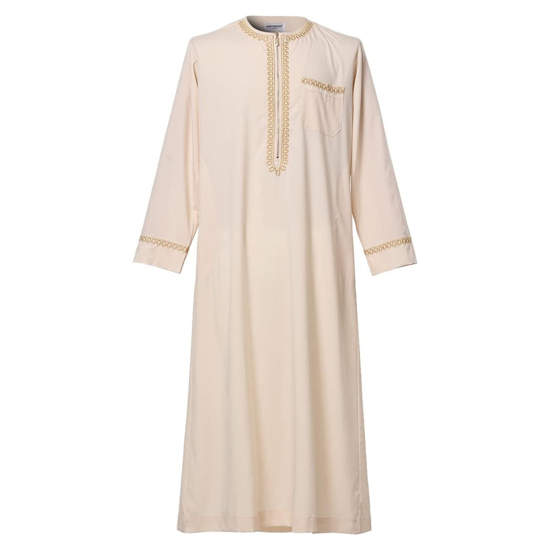 CAMDOM Naher Osten Arabische Herren Roben Muslimische Kaftan Kleidung V-Ausschnitt Thobe Arabisch Mu