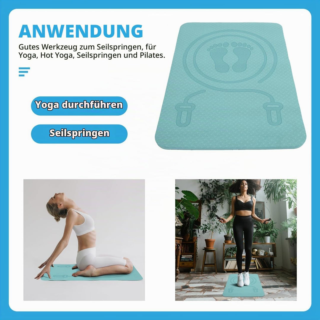 Tpe Sprungmatte Rutschfest Stossdämpfend Fitnessmatte für Seilspringen Haushalt Workout Jump Rope Sp
