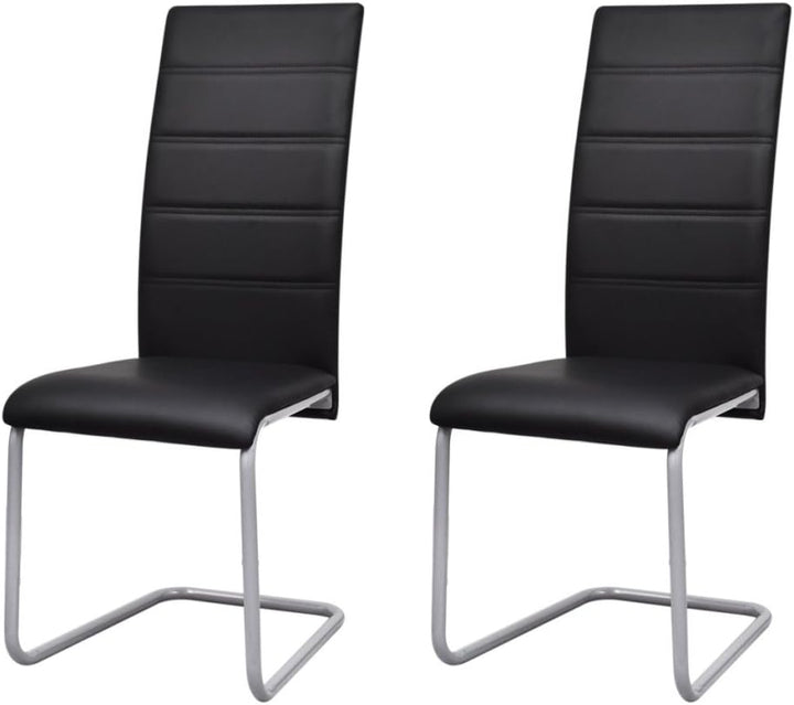 Festnight Esszimmerstuhl Freischwinger Schwingstuhl Küchenstuhl 2er Set Stuhl Set Schwarz, Schwarz