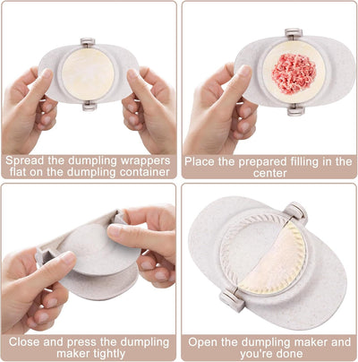 Dumpling Maker, 8 Stück Ravioli Former Set, Teigtaschenformer, Empanadas-Pressformen-Set mit Rundem