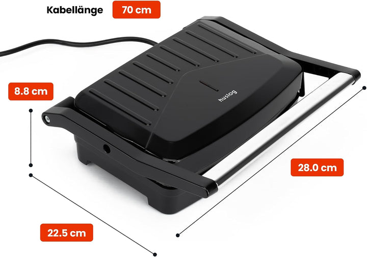 Sandwichmaker, Panini-toaster, Elektrischer Grill, Schwarz, 1000W