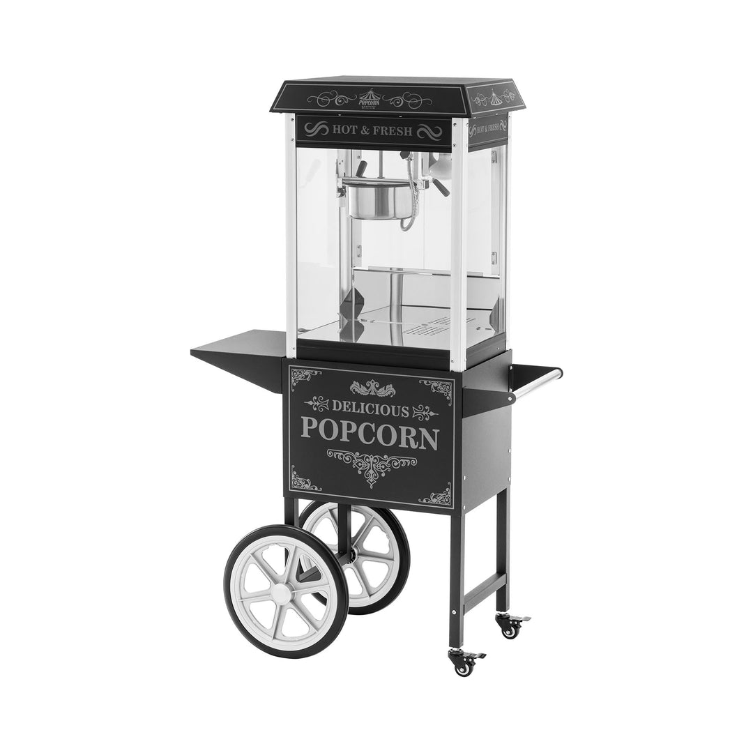 Royal Catering RCPW-16E-2F Popcornmaschine mit Wagen Retro-Design 150 / 180 °C 2 Temperaturen für sü