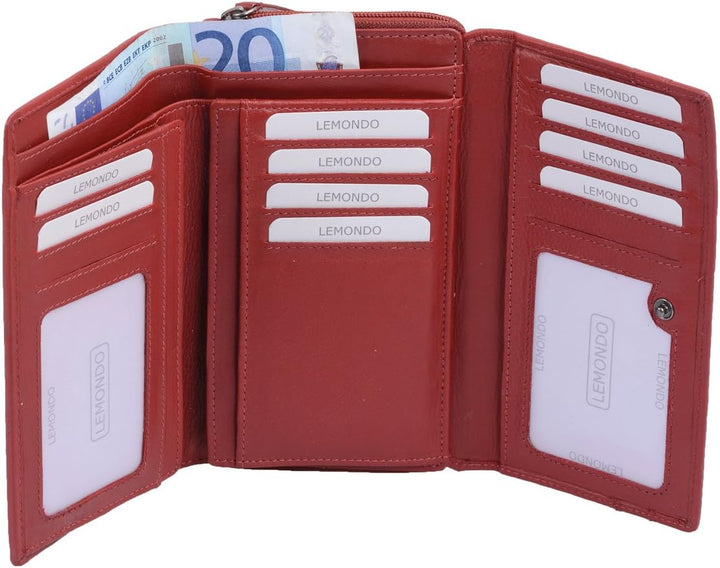 AVANCO Leder Damenbörse Damen Börse 23- (110A) mit RFID-Schutz Portemonnaie Geldbeutel Portmonee Por