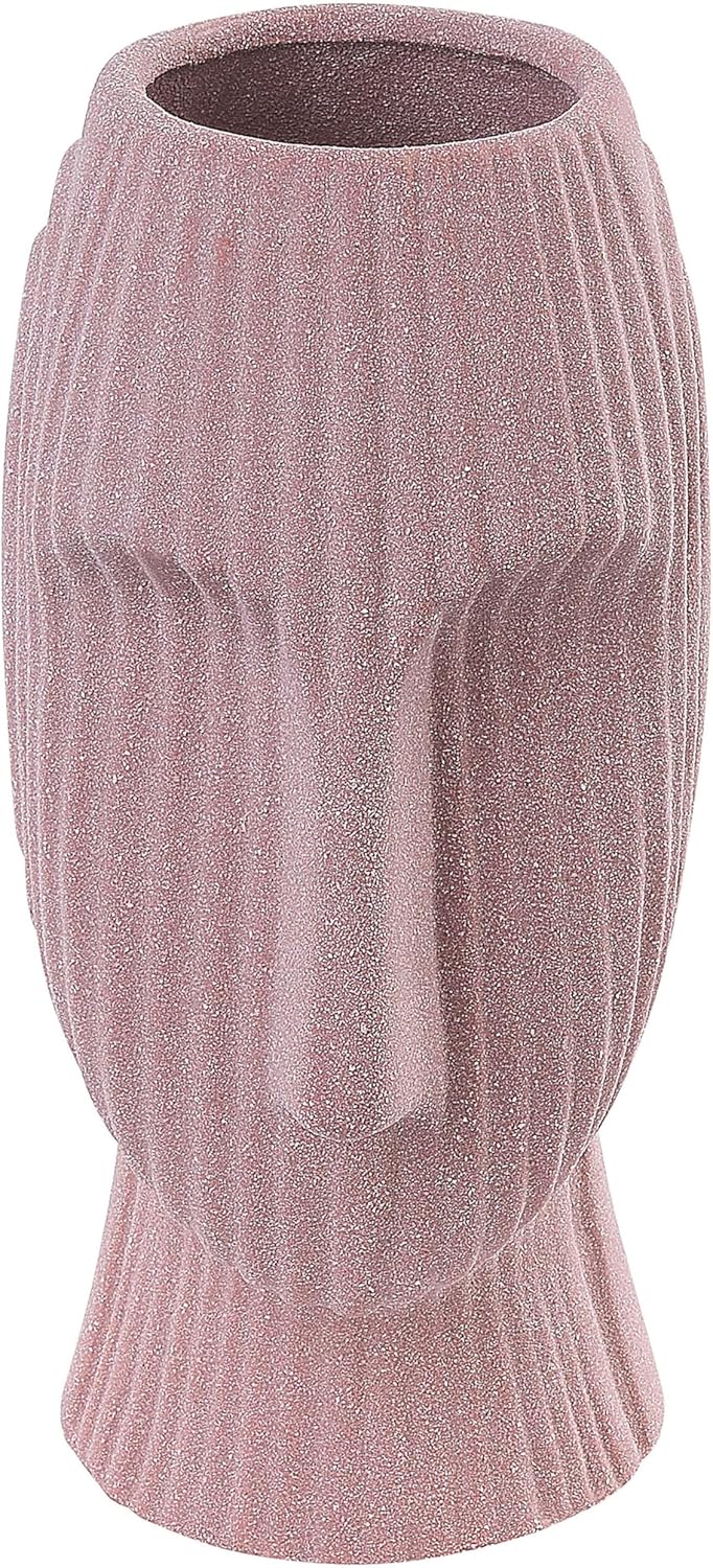 Moderne Vase Steinzeug pfirsichrosa Minimalistische gesichtsförmig Pallini