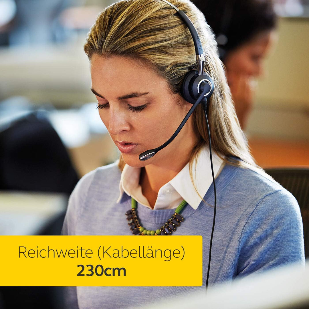 Jabra Q711383 Biz 2400 II Duo USB Call-Center-Kabel-HeadsetfürUC/Softphones/USB-Tischtelefone,Contro