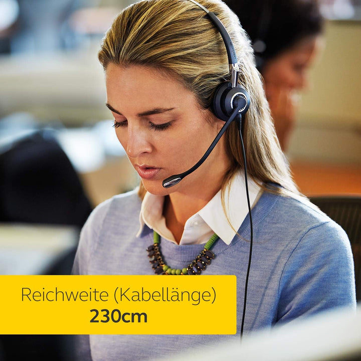 Jabra Q711383 Biz 2400 II Duo USB Call-Center-Kabel-HeadsetfürUC/Softphones/USB-Tischtelefone,Contro