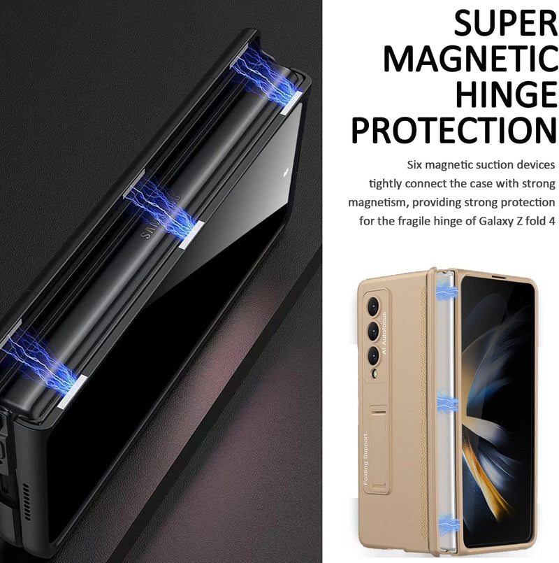 Miimall Kompatibel mit Samsung Galaxy Z Fold 4 Hülle mit Displayschutz Anti-Peeping+Magnetischer Sch