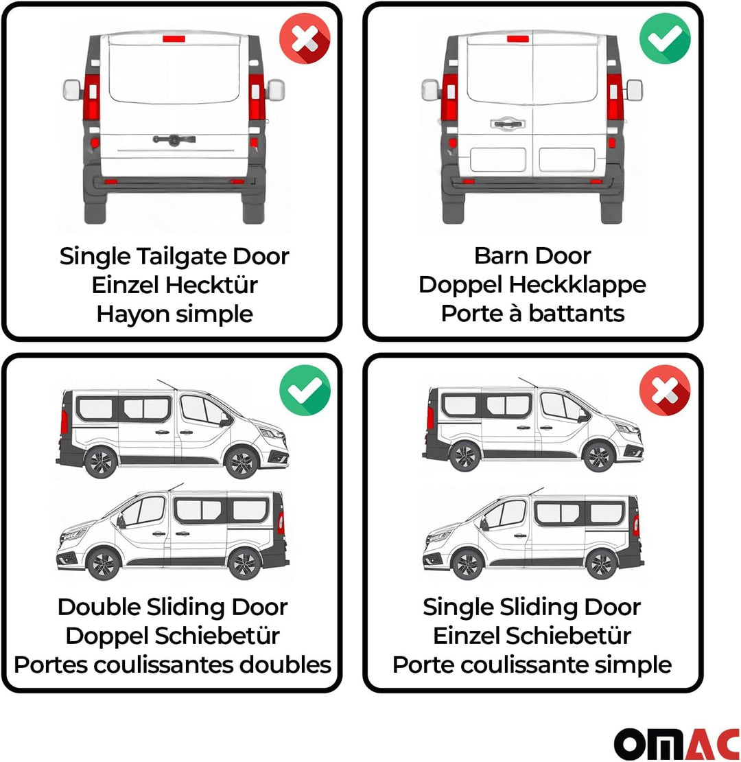 OMAC Gardinen Sonnenschutz kompatibel mit Ford Transit 2014-19 Mittel Doppelhecktür L2 Beige 14x Bei