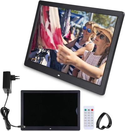 Digitaler Bilderrahmen,15,4 Zoll 1280x800HD Digital Photo Bilderrahmen Wecker Player Album Fernbedie