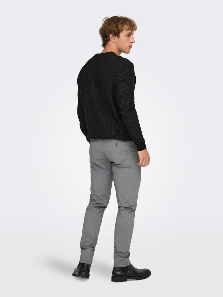 Only &amp; Sons Male Chino Hose ONSMARK Slim Fit Chino Hose | Chino trousers 27W / 30L B: Medium Grey Me