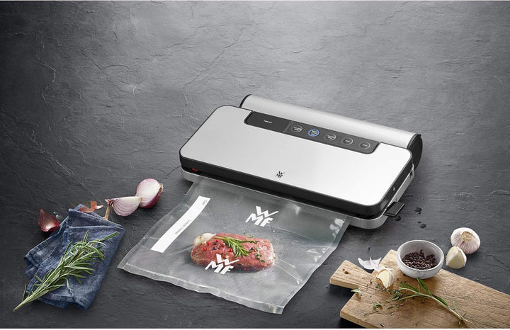 WMF Lono Vakuumiergerät 90 W, Folienschweissgerät mit abnehmbarer Folienbox, Folienrolle und 5 Beute