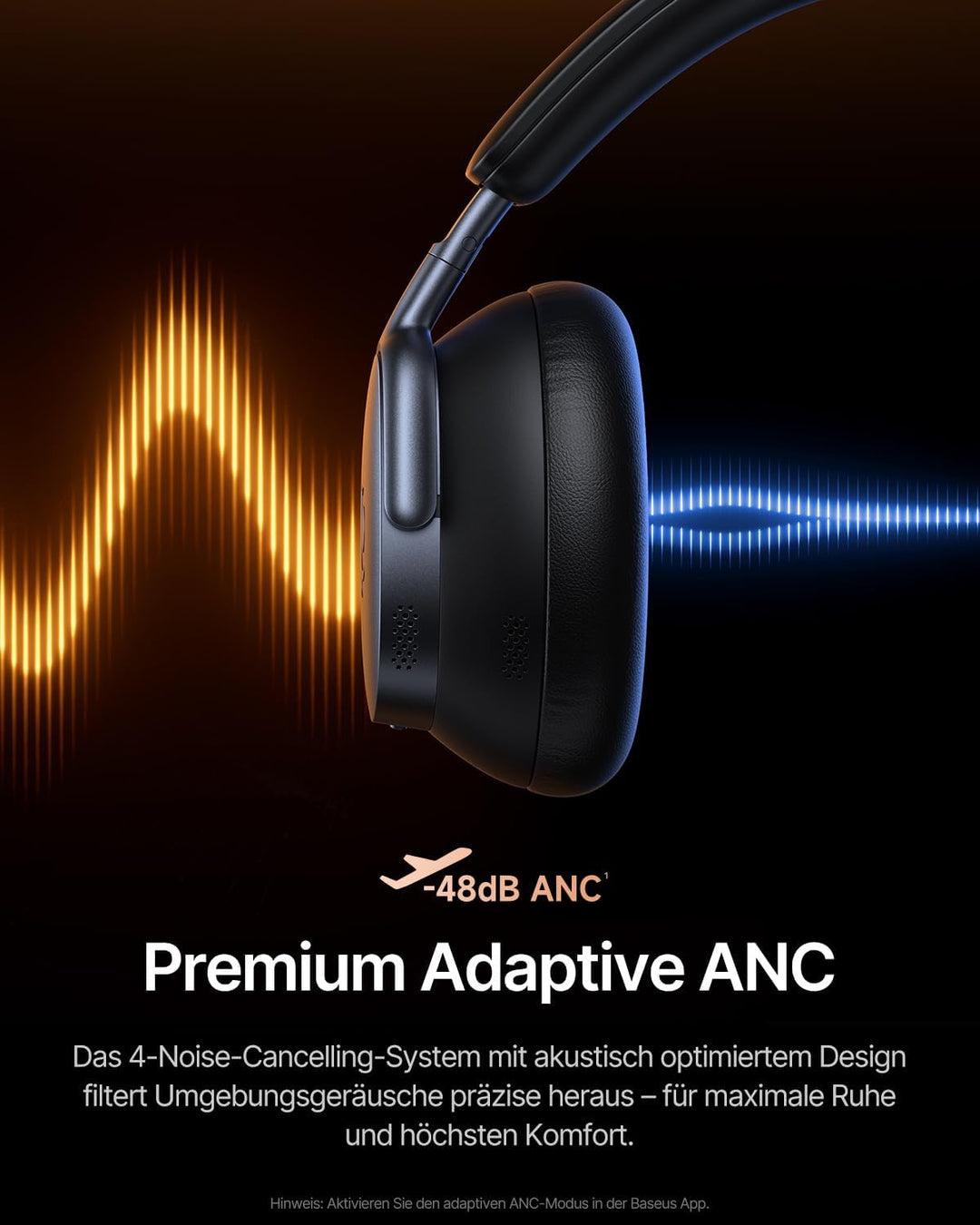 Baseus Inspire XH1 Over-Ear Kopfhörer mit Noise Cancelling -48 dB, Sound by Bose, Cloud-Komfort, Dol