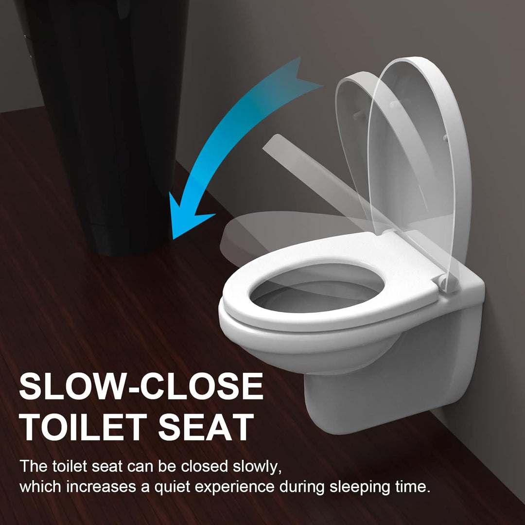 Ibergrif Toilettendeckel mit Absenkautomatik O WC Sitz Einfache Montage und Sauber,Klodeckel Quick-R
