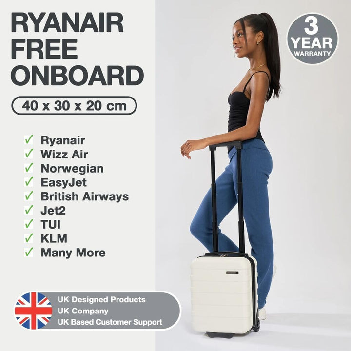 Cabin Max Anode Hardscalen Trolley-Koffer für Untersitz, 24 l, Wizz Air 40x30x20cm, (Weiss, 40 x 30