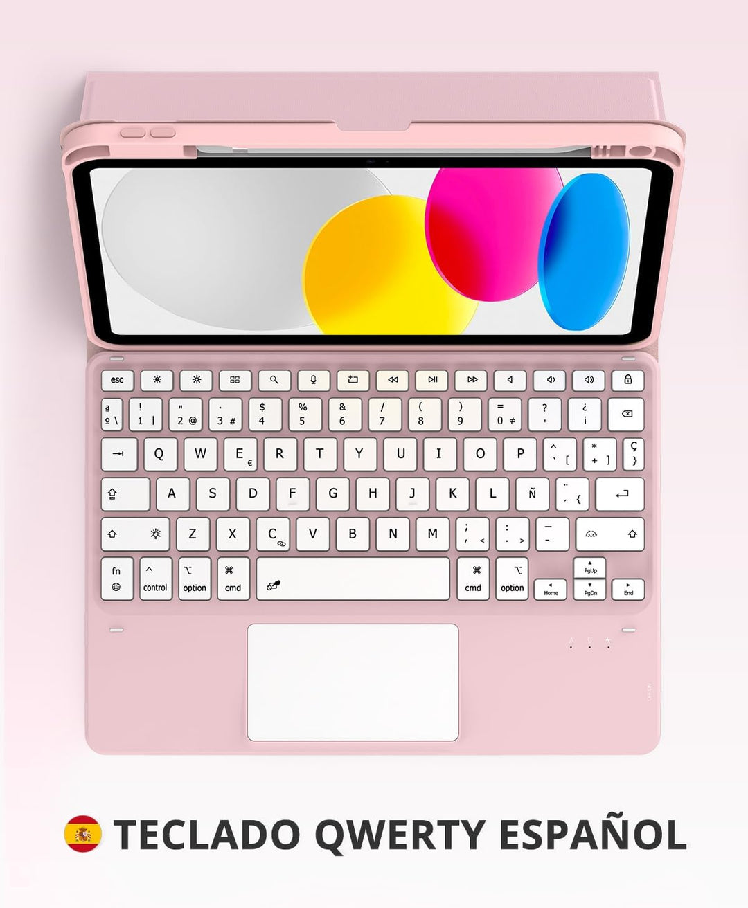 CACOE Hülle Tastatur Kompatibel mit iPad 10 Generation 10.9 Zoll 2022 A2757/A2777 mit Touchpad, 7-Fa