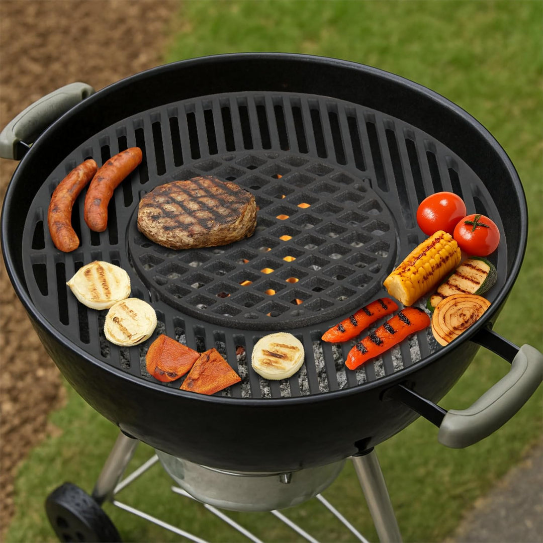 BBQ-Toro Gusseisen Grillrost System Ø 54,5 cm | Sear Grate passend für 57 cm Kugelgrill | Rost-in-Ro