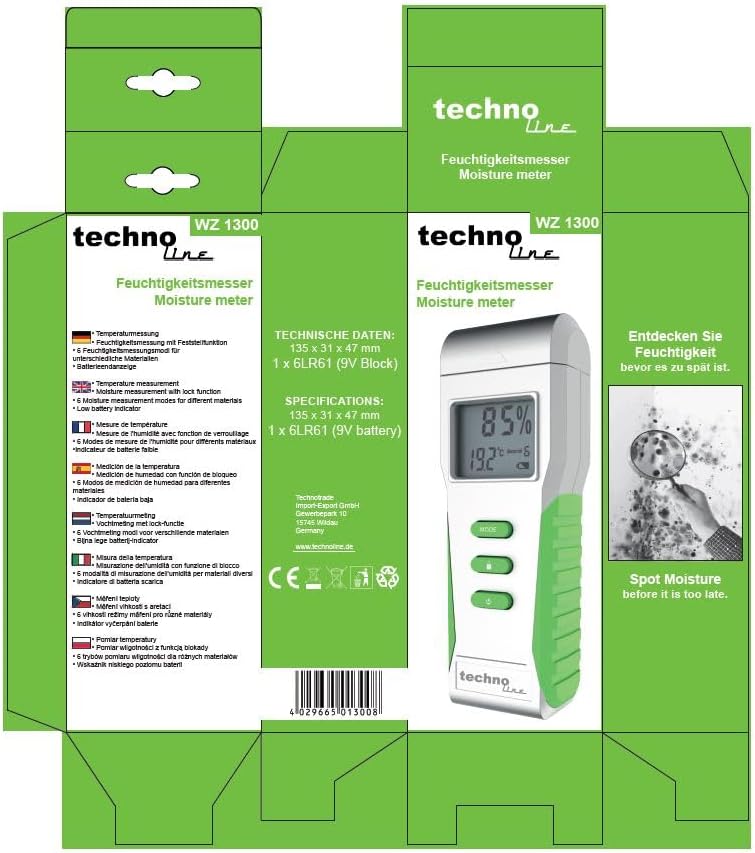 technoline Feuchtigkeits- Messgerät WZ 1300