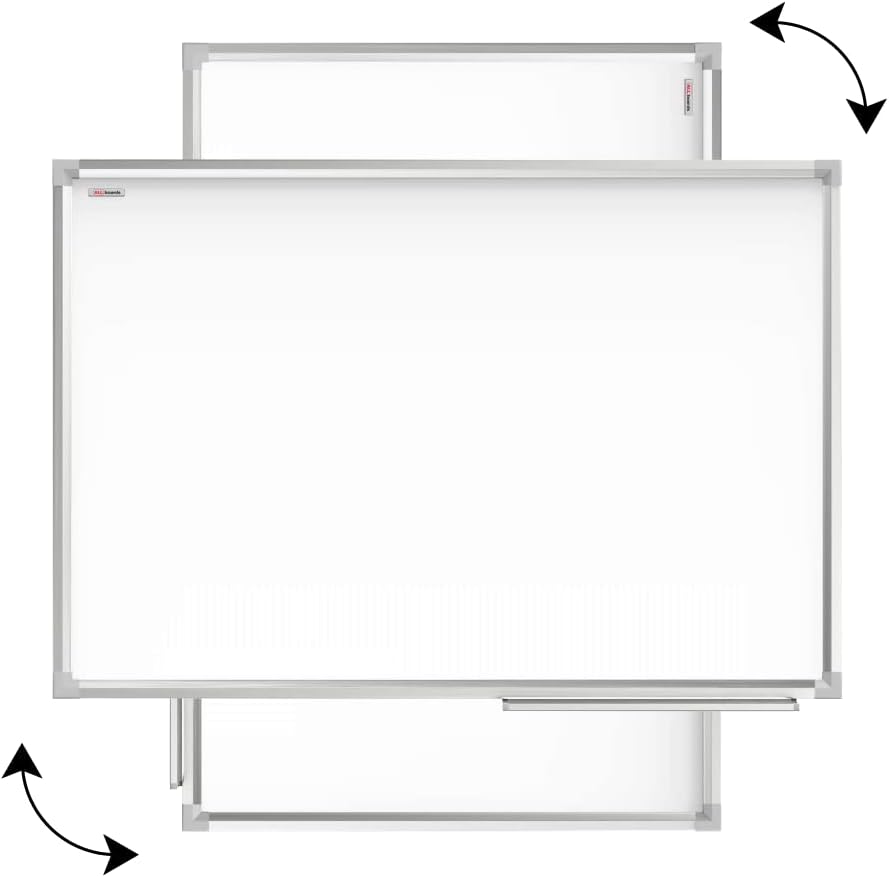 ALLboards Magnetisches Whiteboard 100x80cm Magnettafel mit Aluminiumrahmen und Stifteablage, Weiss M