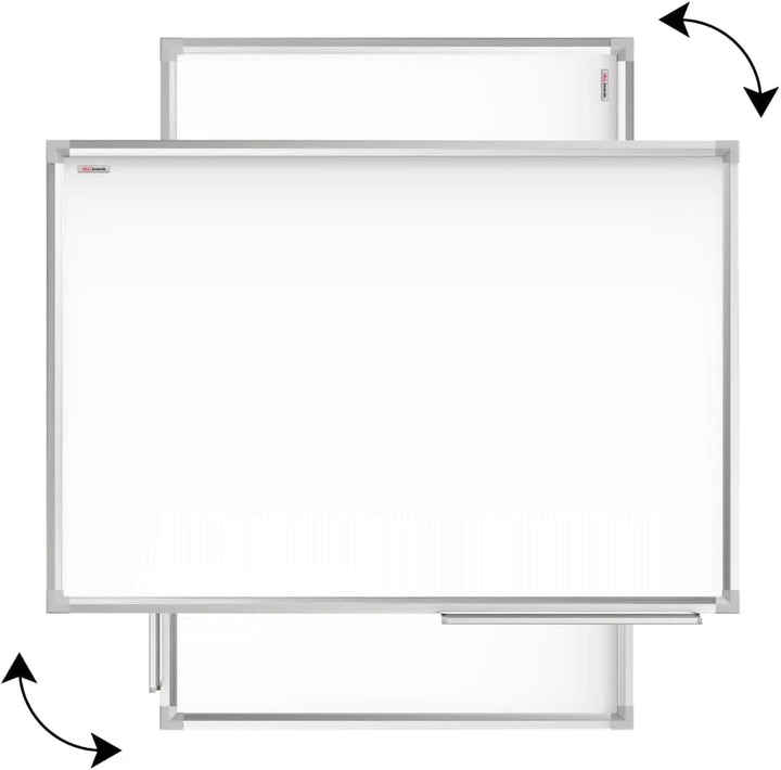 ALLboards Magnetisches Whiteboard 100x80cm Magnettafel mit Aluminiumrahmen und Stifteablage, Weiss M