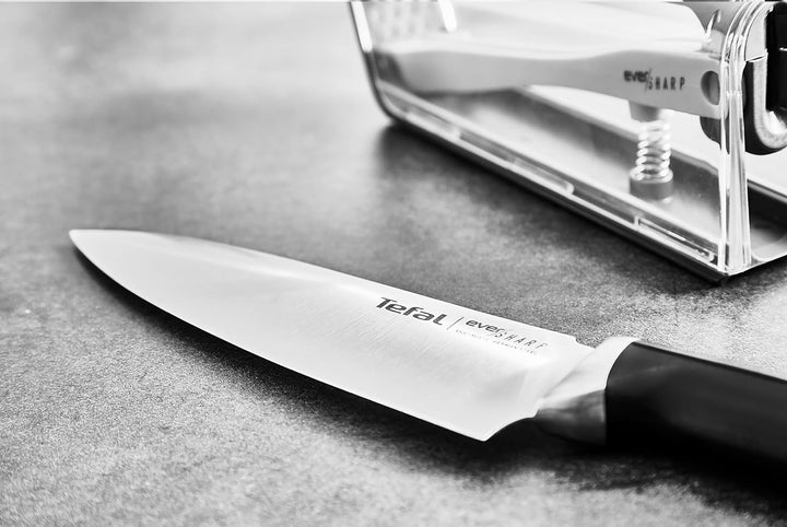 Tefal Ever Sharp Kochmesser 16,5 cm mit integriertem Schärfen, exklusive Guisationstechnologie (Pate