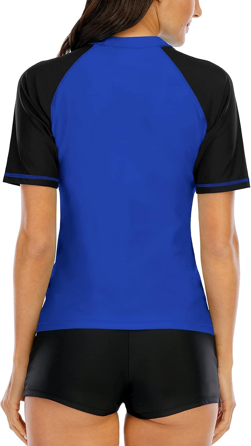 Halcurt UV Shirt Damen Kurzarm Rash Guard UPF 50+ Schwimmshirt Schnell Trocknender Badeshirt M-XXL L
