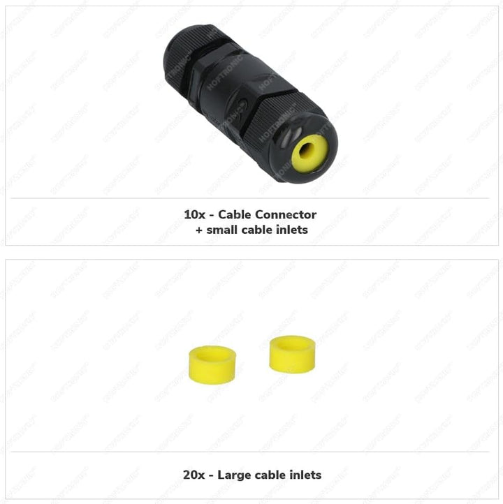 10er Set HOFTRONIC - Kabelverbinder Wasserdicht IP68-230V Kabelstecker aussen - Erdkabel verbinder -