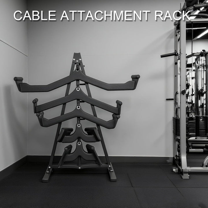 KORIKAHM Lat Pulldown Attachments Storage Rack, Wall Mounted Lat Pull Down Bar Organizer with Heavy