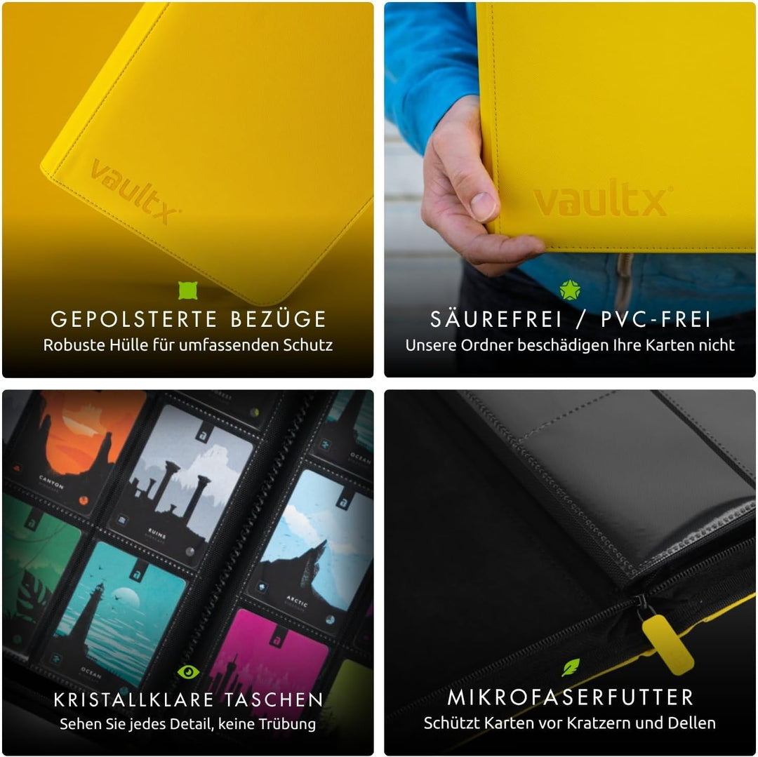 Vault X Premium eXo-Tec Zip Heftmappe - 12 Fächer Sammelkarten Trading Cards Mappe - 480 Fächer mit