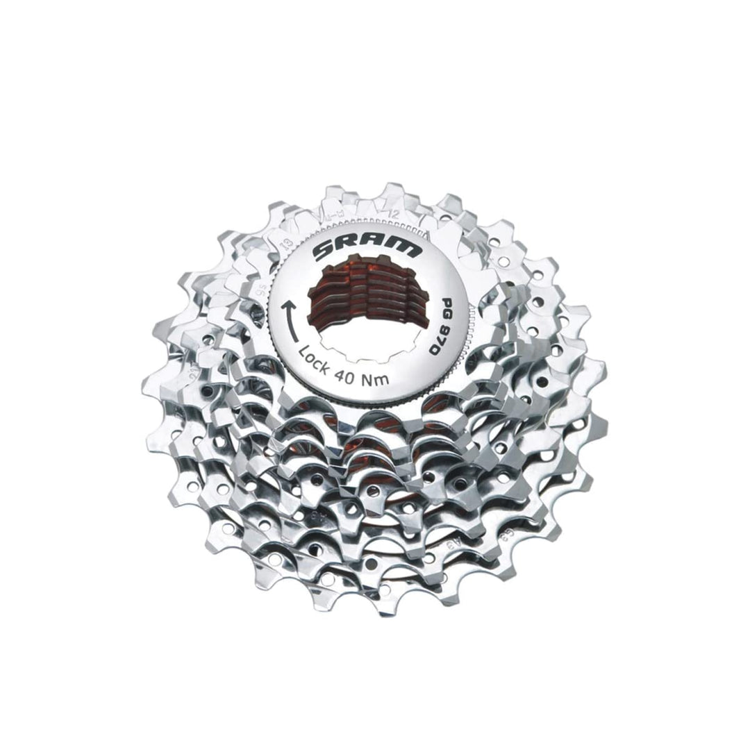 Sram Cassettes Kassette und Ritzel PG-970 Road Zahnkranz, Satin Verchromt, 17 x 17 x 6 cm, Satin Ver