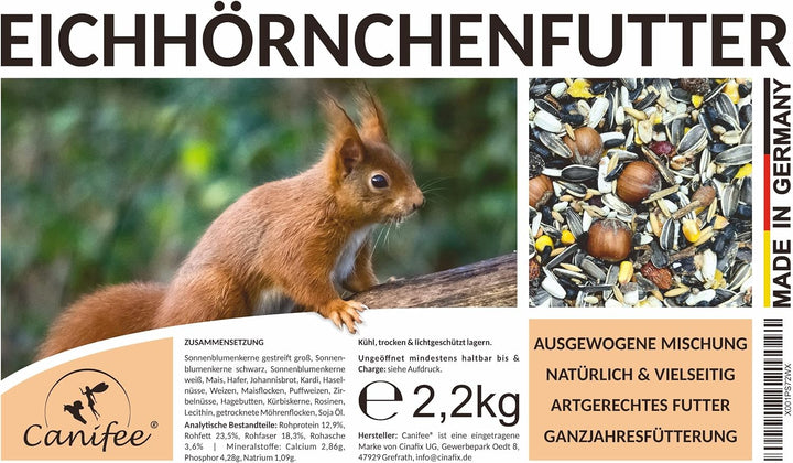 Eichhörnchenfutter 2.2 kg artgerechtes Wildtierfutter als ganzjährige Futtermischung - Ganzjahresfut