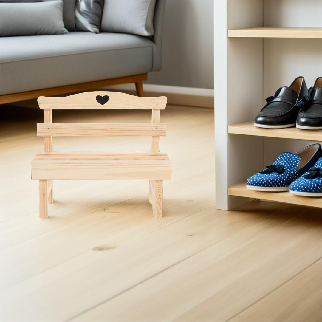 GALPADA Kleiner Bank aus Natürlichem Kiefernholz Dekorative Holzbank Kleine Zimmerdekoration Umweltf