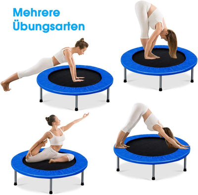 DREAMADE Trampolin aus Stahlrohr, Faltbares Kindertrampolin mit Tragfähigkeit von 150 kg, Fitnesstra